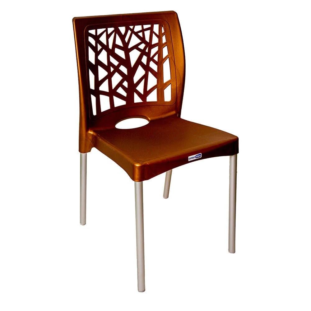cadeira de plastico nature marrom